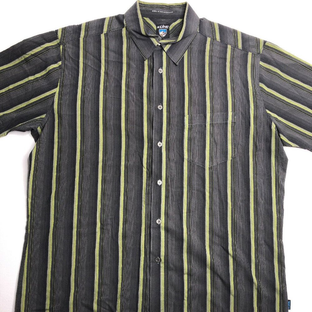 KUHL Shirt Button-Front Vertical Striped Mens XL